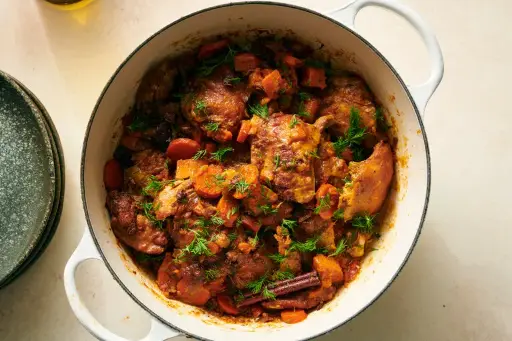 Braised Chicken with Sweet potatoes and dates